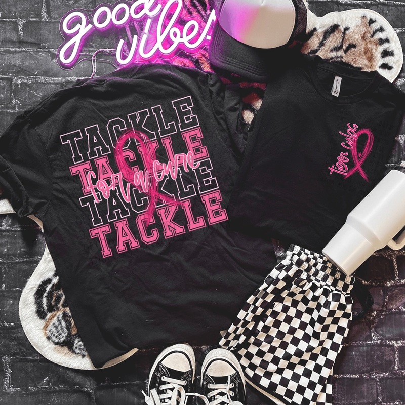 TIGER CUBS TACKLE FOR A CURE RIBBON-FRONT & BACK