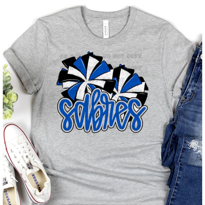SABRES ROYAL BLUE POMS|Pocket 3.5″-4″|Infant|Toddler|Youth 8.5|Adult 11″|Adult 12″