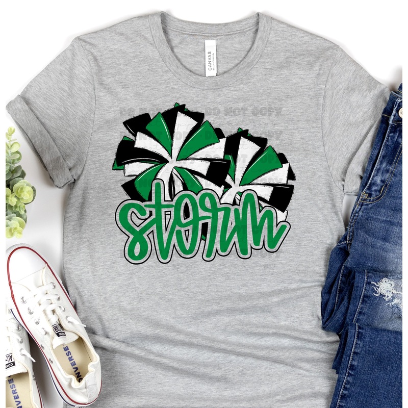 STORM KELLY GREEN POMS|Pocket 3.5″-4″|Infant|Toddler|Youth 8.5|Adult 11″|Adult 12″