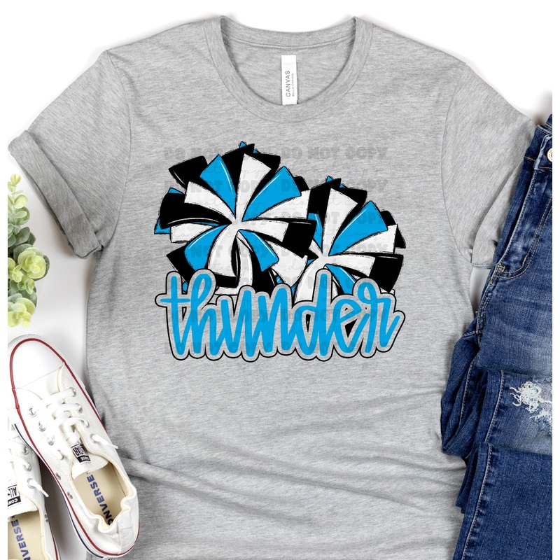 THUNDER COLUMBIA BLUE POMS|Pocket 3.5″-4″|Infant|Toddler|Youth 8.5|Adult 11″|Adult 12″
