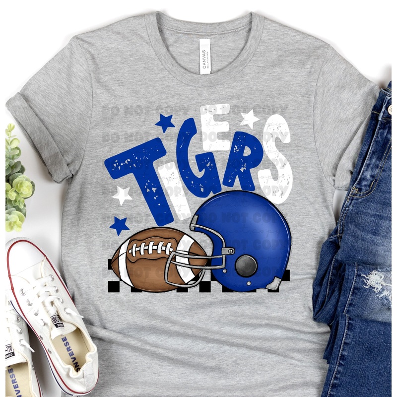 TIGERS ROYAL WHITE FB HELMETS|Pocket 3.5″-4″|Infant|Toddler|Youth 8.5|Adult 11″|Adult 12″