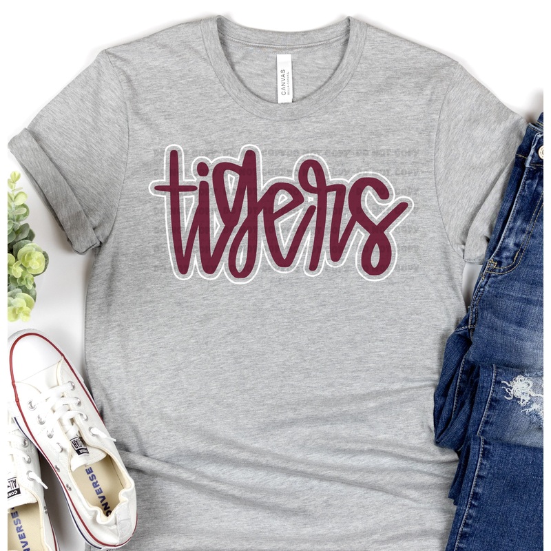TIGERS MAROON WHITE|Pocket 3.5″-4″|Infant|Toddler|Youth 8.5|Adult 11″|Adult 12″