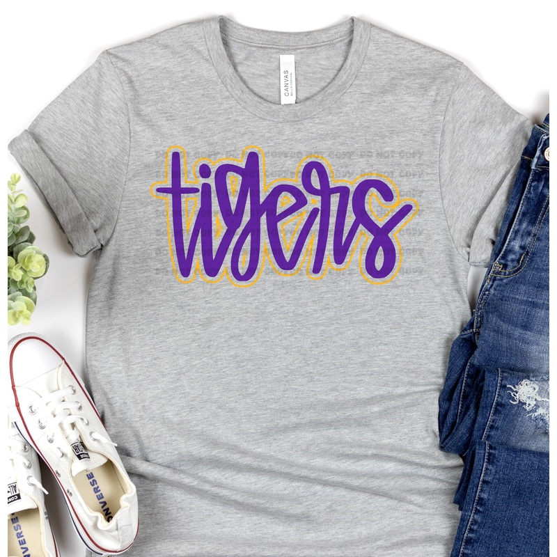 TIGERS PURPLE ATH GOLD|Pocket 3.5″-4″|Infant|Toddler|Youth 8.5|Adult 11″|Adult 12″