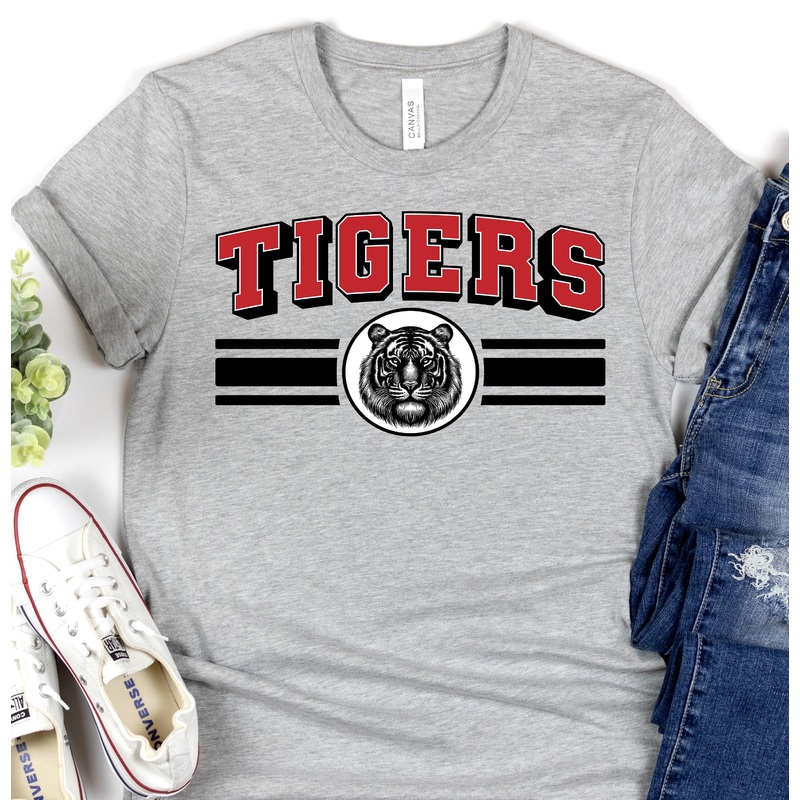 TIGERS SPORT STRIPE BLACK RED NO SPORT