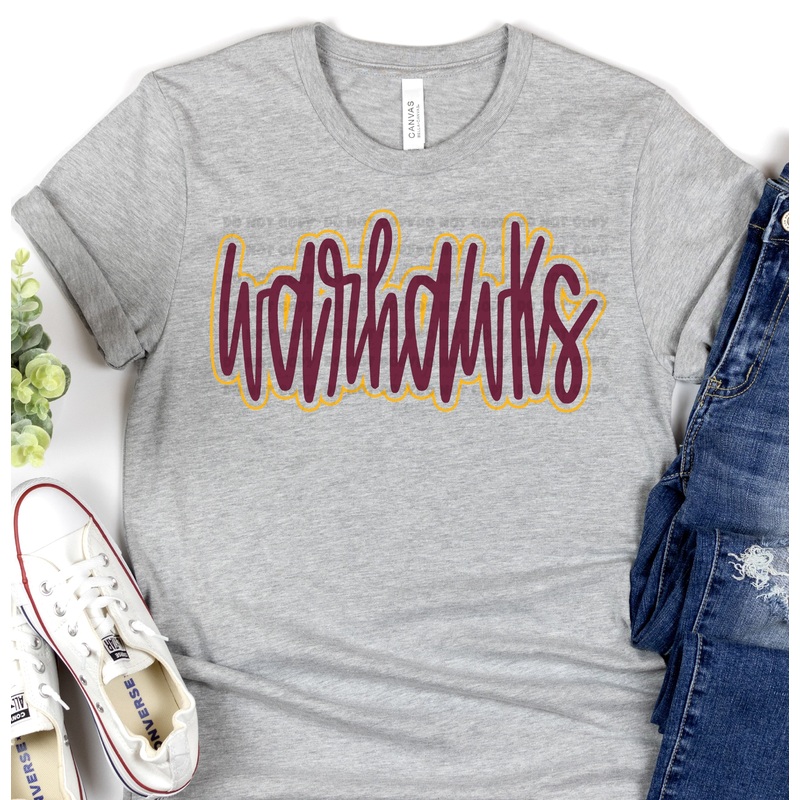 WARHAWKS MAROON ATH GOLD|Pocket 3.5″-4″|Infant|Toddler|Youth 8.5|Adult 11″|Adult 12″