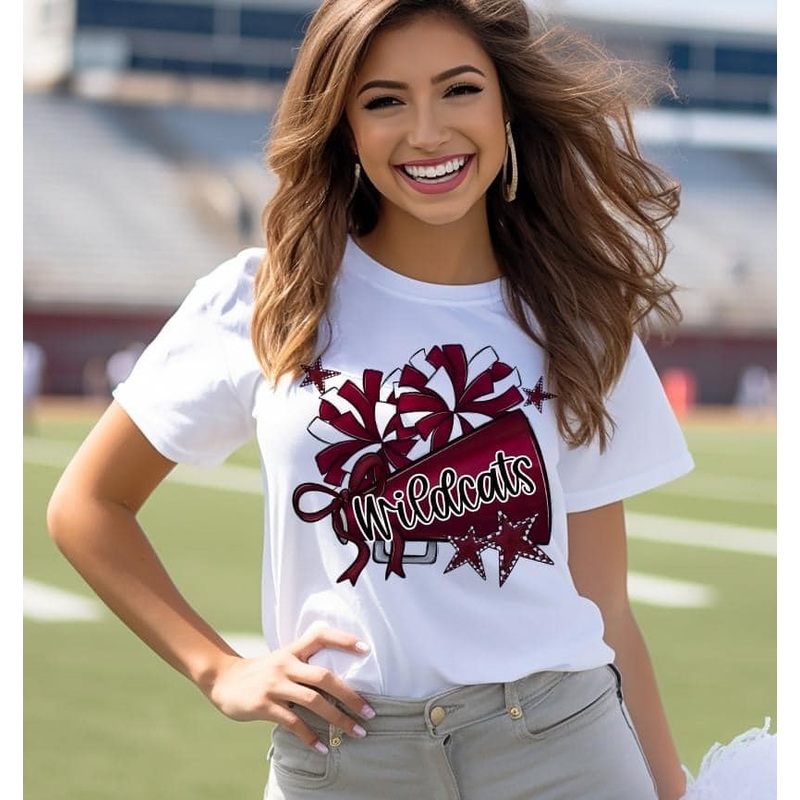 CHEER MEGAPHONES WITH STARS MAROON