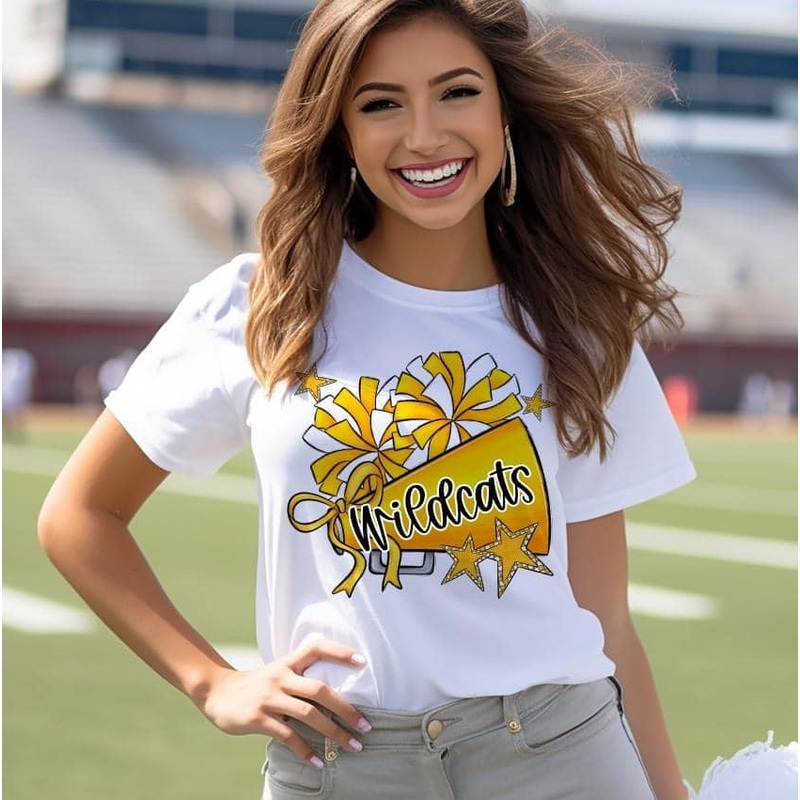 CHEER MEGAPHONES WITH STARS YELLOW