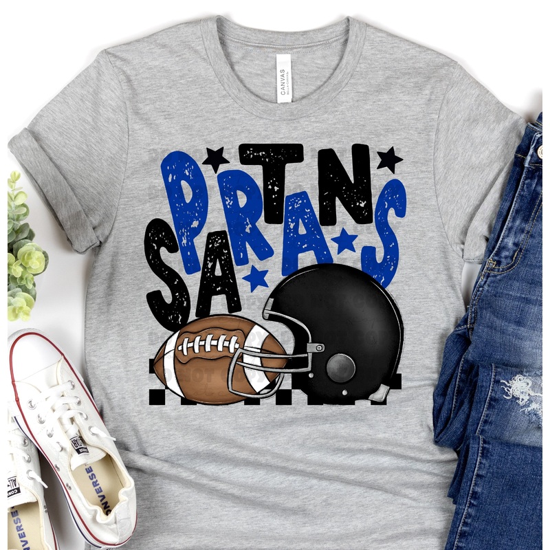 SPARTANS BLACK AND ROYAL CHECKERED FB