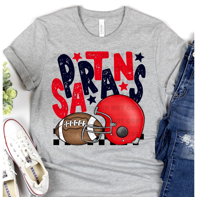 SPARTANS RED AND NAVY CHECKERED FB