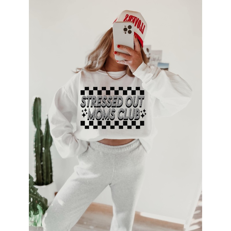 STRESSED OUT MOMS CLUB|Pocket 3.5″-4″|Infant|Toddler|Youth 8.5|Adult 11″|Adult 12″