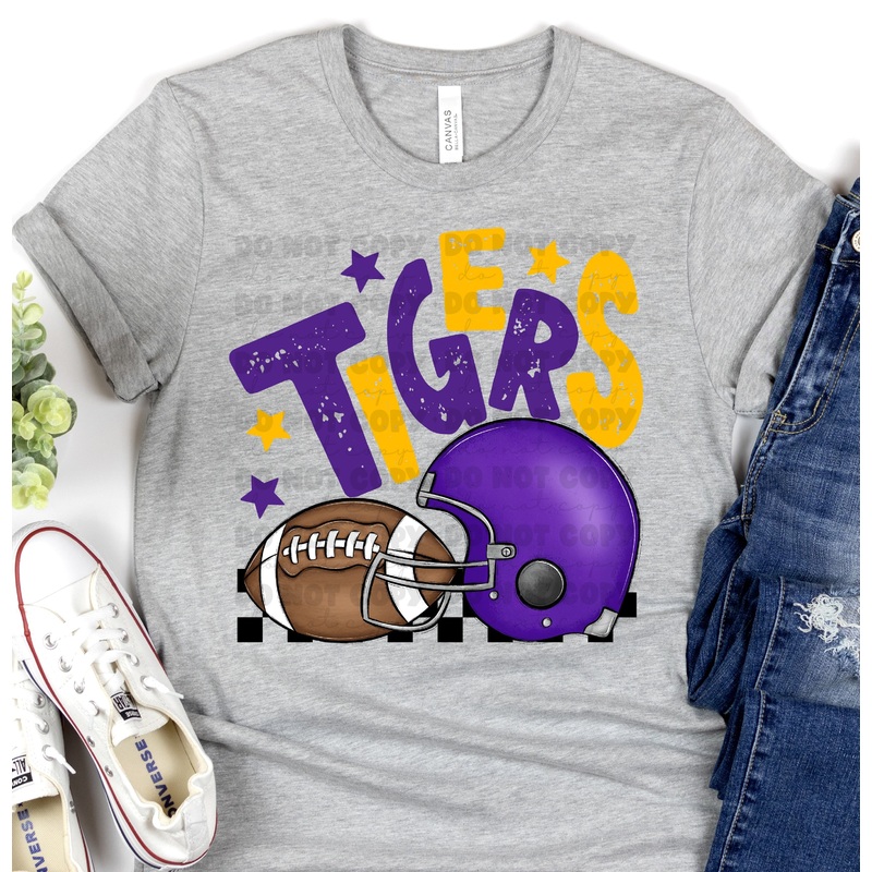 TIGERS PURPLE AND ATH GOLD CHECKERED FB