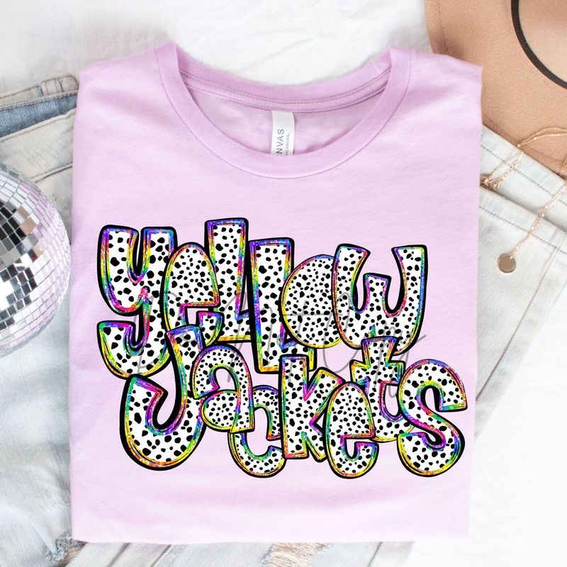 YELLOW JACKETS- TIE DYE DOTS|Pocket 3.5″-4″|Infant|Toddler|Youth 8.5|Adult 11″|Adult 12″