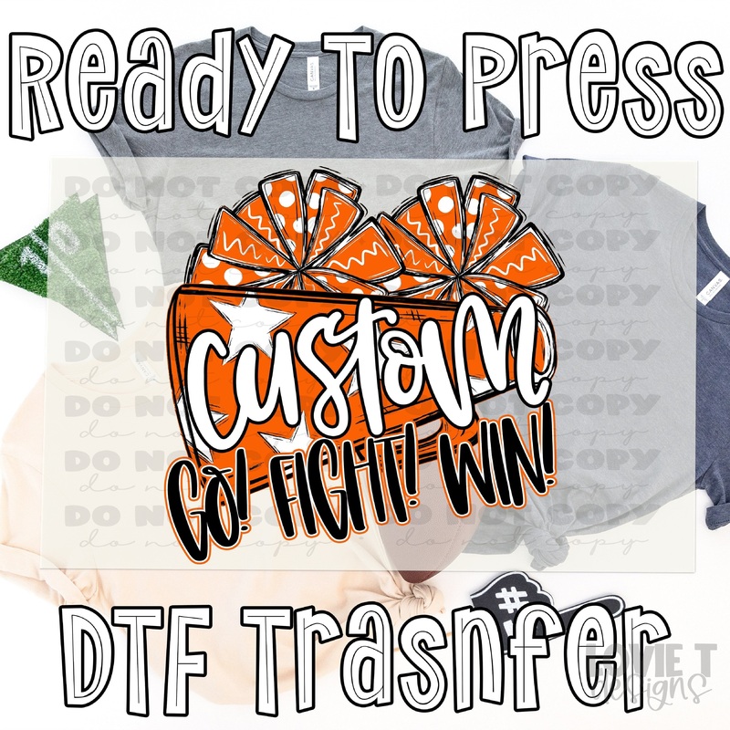 GO FIGHT WIN MEGAPHONE AND POMS ORANGE