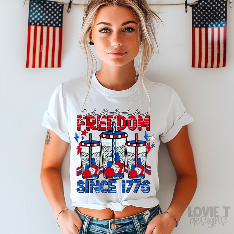SIPPIN FREEDOM SINCE 1776|Pocket 3.5″-4″|Infant|Toddler|Youth 8.5|Adult 11″|Adult 12″