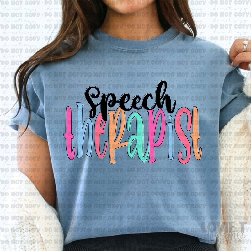 SPEECH THERAPIST TGG|Pocket 3.5″-4″|Infant|Toddler|Youth 8.5|Adult 11″|Adult 12″