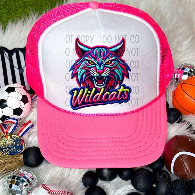 WILDCATS FAUX EMBROIDERY FAUX NEON