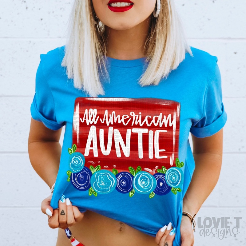 ALL AMERICAN AUNTIE BLUE FLORALS