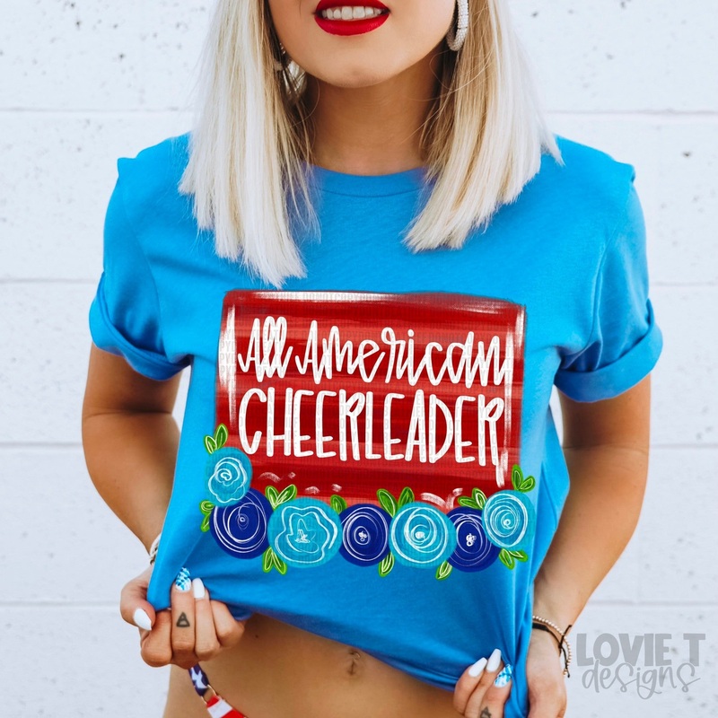 ALL AMERICAN CHEERLEADER BLUE FLORALS