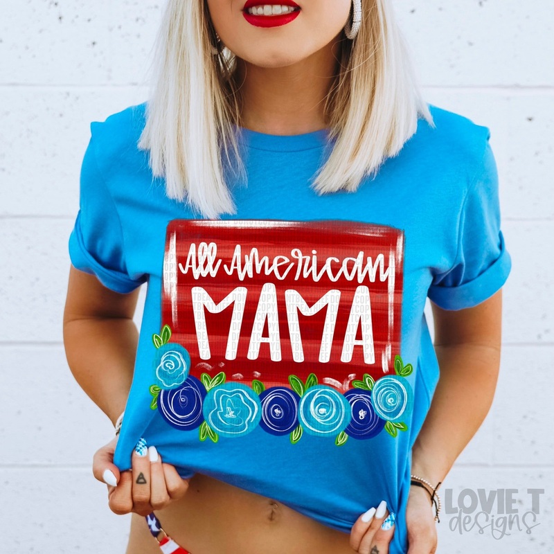 ALL AMERICAN MAMA BLUE FLORALS