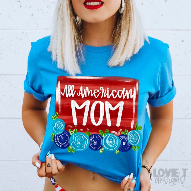 ALL AMERICAN MOM BLUE FLORALS|Pocket 3.5″-4″|Infant|Toddler|Youth 8.5|Adult 11″|Adult 12″