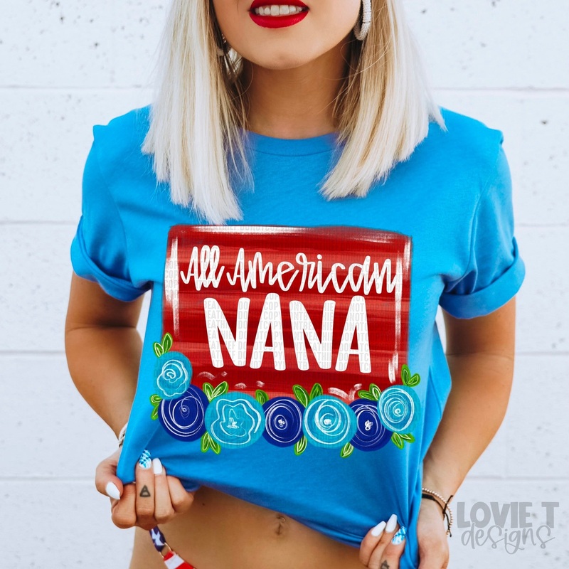 ALL AMERICAN NANA BLUE FLORALS