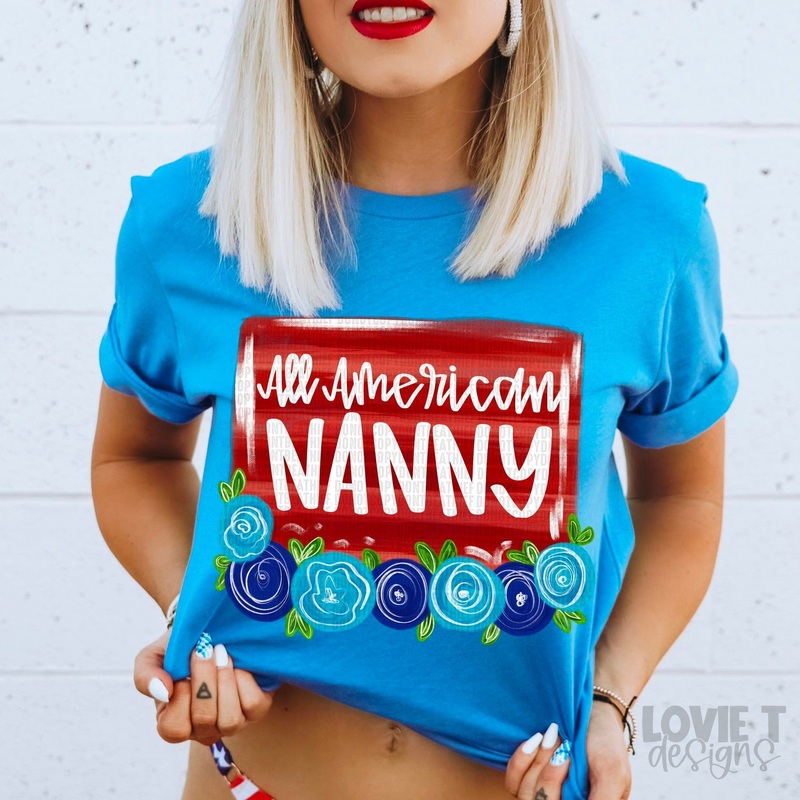 ALL AMERICAN NANY BLUE FLORALS