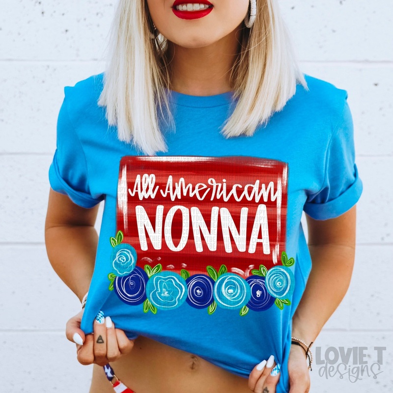 ALL AMERICAN NONNA BLUE FLORALS