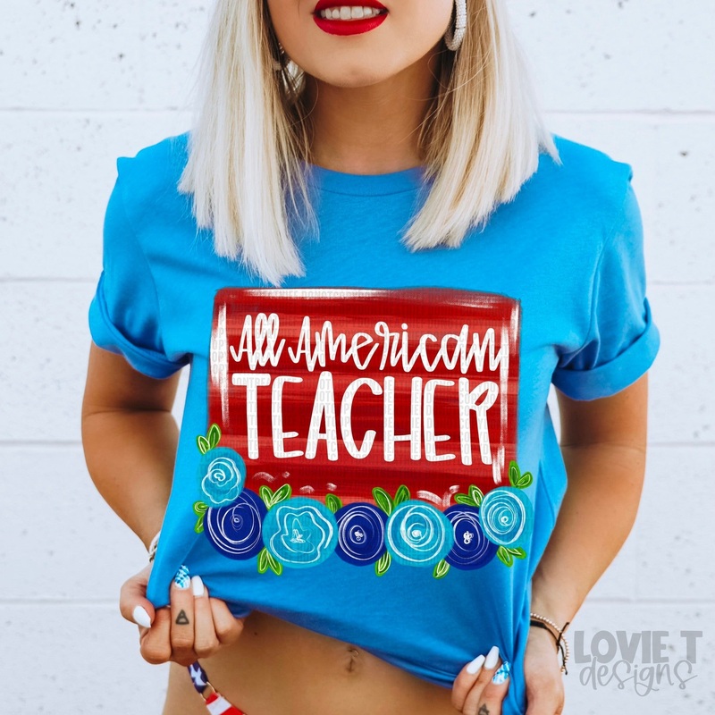 ALL AMERICAN TEACHER BLUE FLORALS