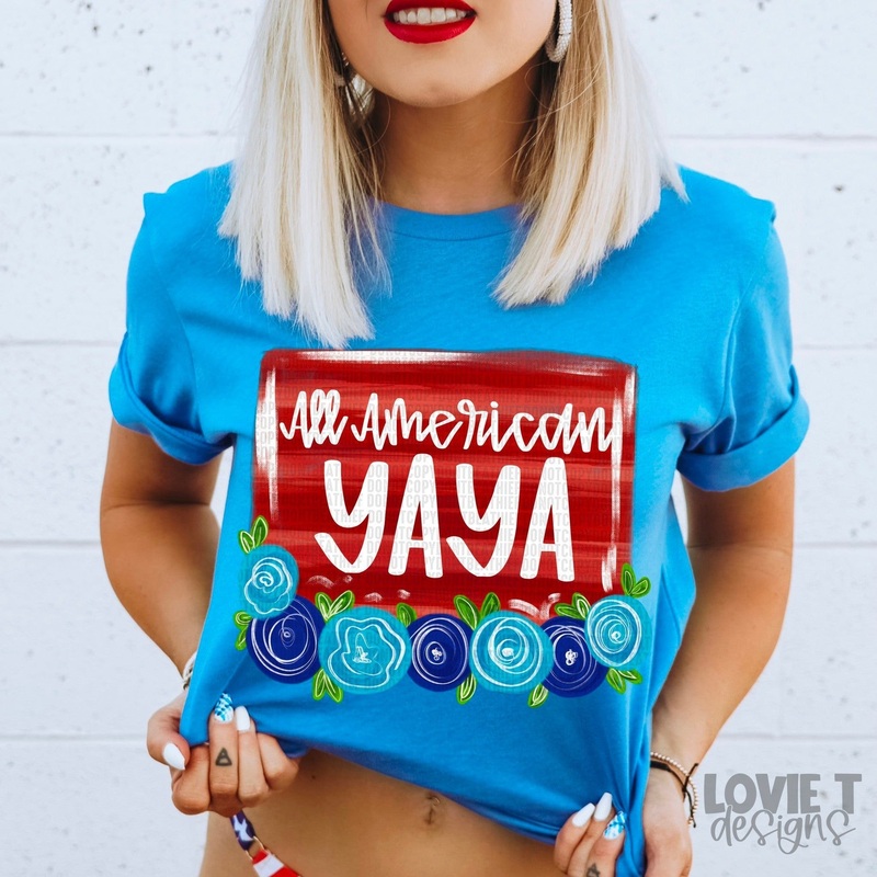 ALL AMERICAN YAYA BLUE FLORALS