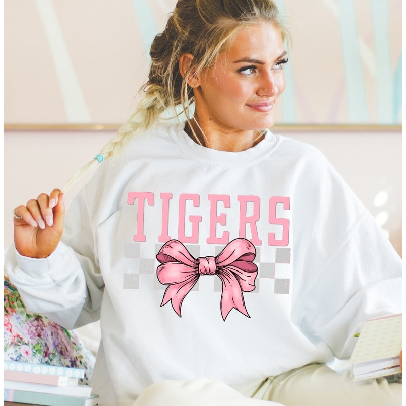 TIGERS BOW|Pocket 3.5″-4″|Infant|Toddler|Youth 8.5|Adult 11″|Adult 12″