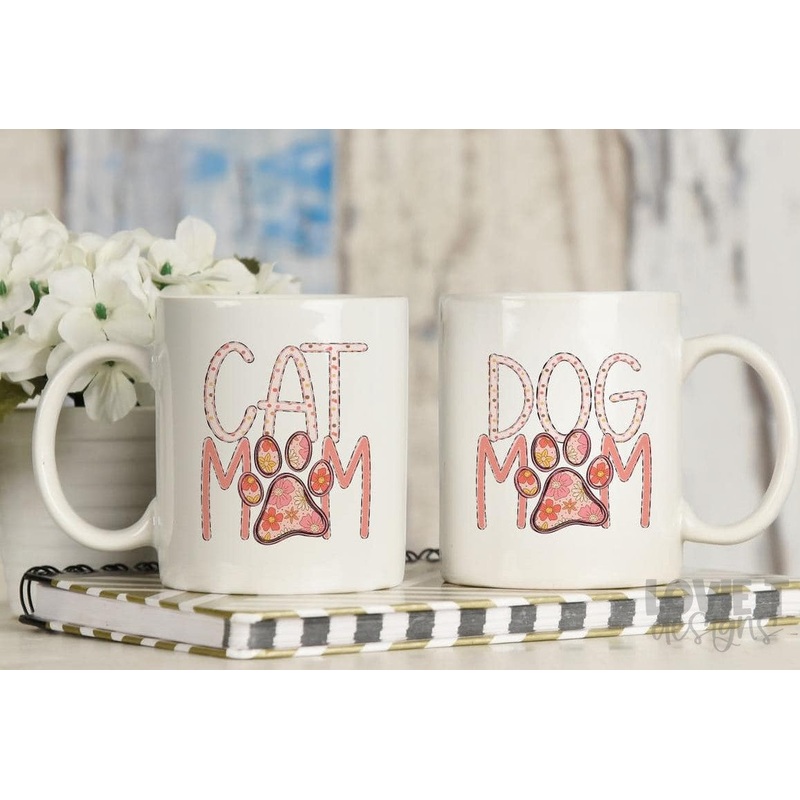 Cat Mom or Dog Mom Mug|11 oz.|15 oz.|Cat Mom|Dog Mom