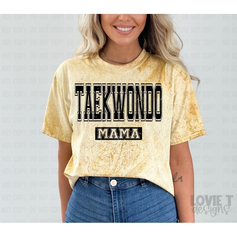 TAEKWONDO MAMA DISTRESSED|Pocket 3.5″-4″|Infant|Toddler|Youth 8.5|Adult 11″|Adult 12″