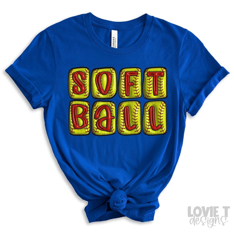 SOFTBALL FAUX INFLATED LETTERS