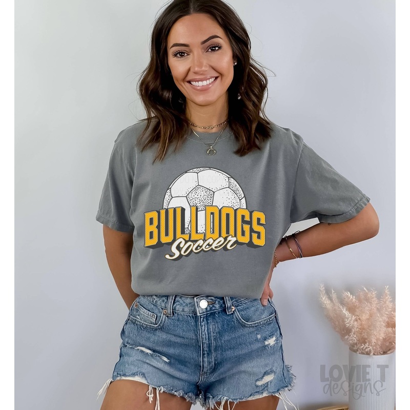 VINTAGE BULLDOGS ATH GOLD SOCCER