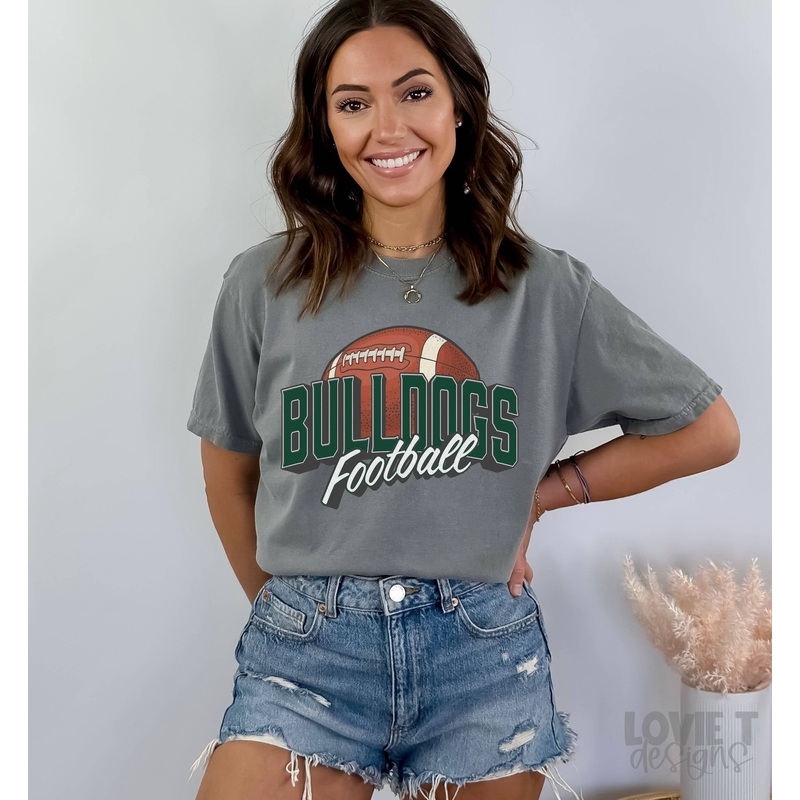 VINTAGE BULLDOGS DK GREEN FOOTBALL