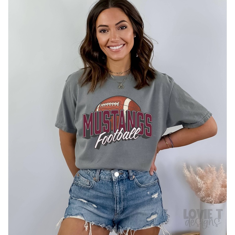 VINTAGE MUSTANGS MAROON FOOTBALL