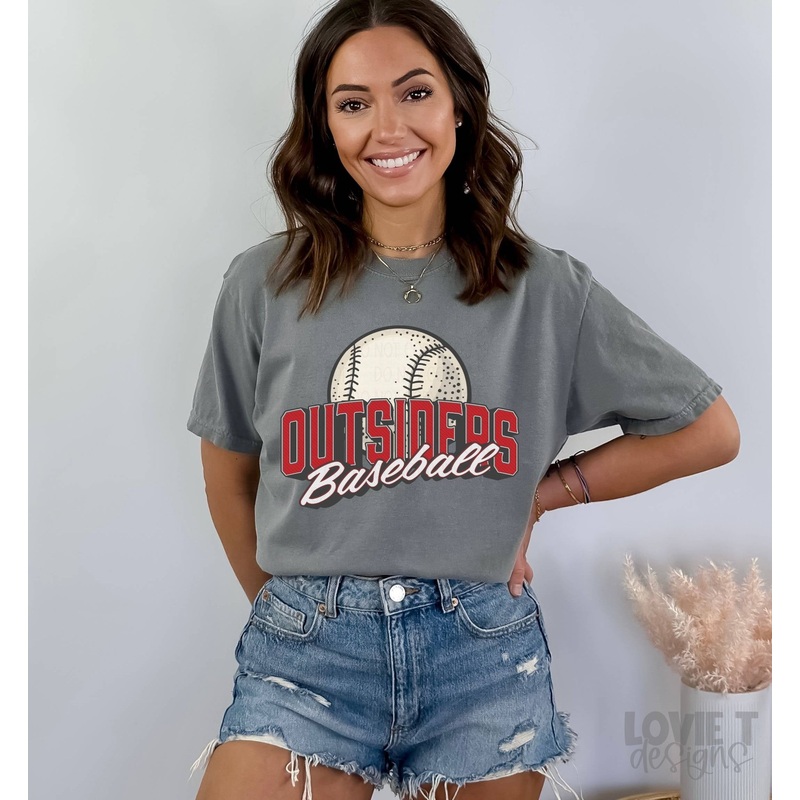 VINTAGE OUTSIDERS BASEBALL RED