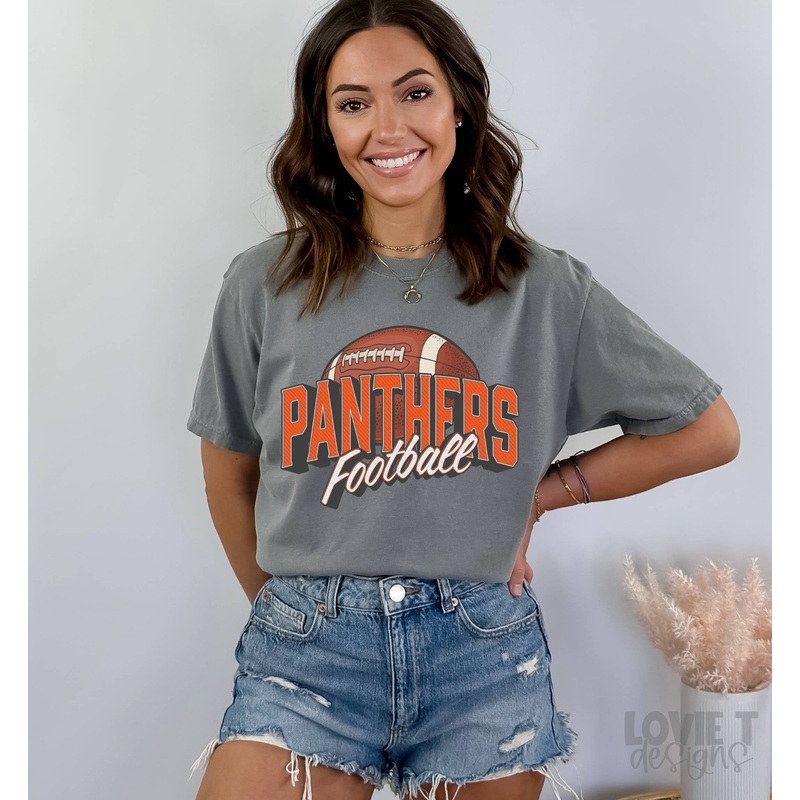 VINTAGE PANTHERS ORANGE FOOTBALL