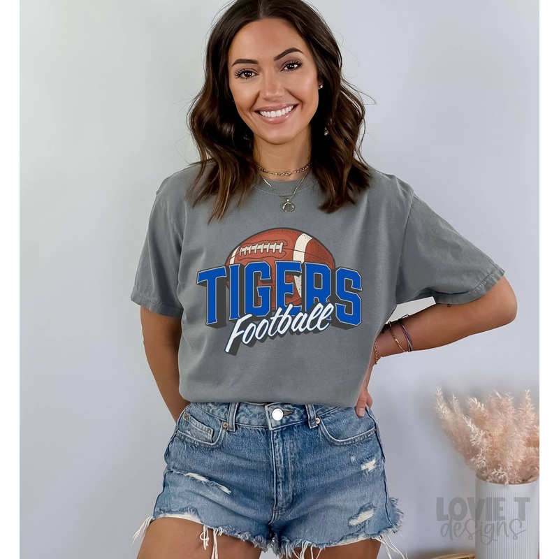 VINTAGE TIGERS ROYAL FOOTBALL|Pocket 3.5″-4″|Infant|Toddler|Youth 8.5|Adult 11″|Adult 12″