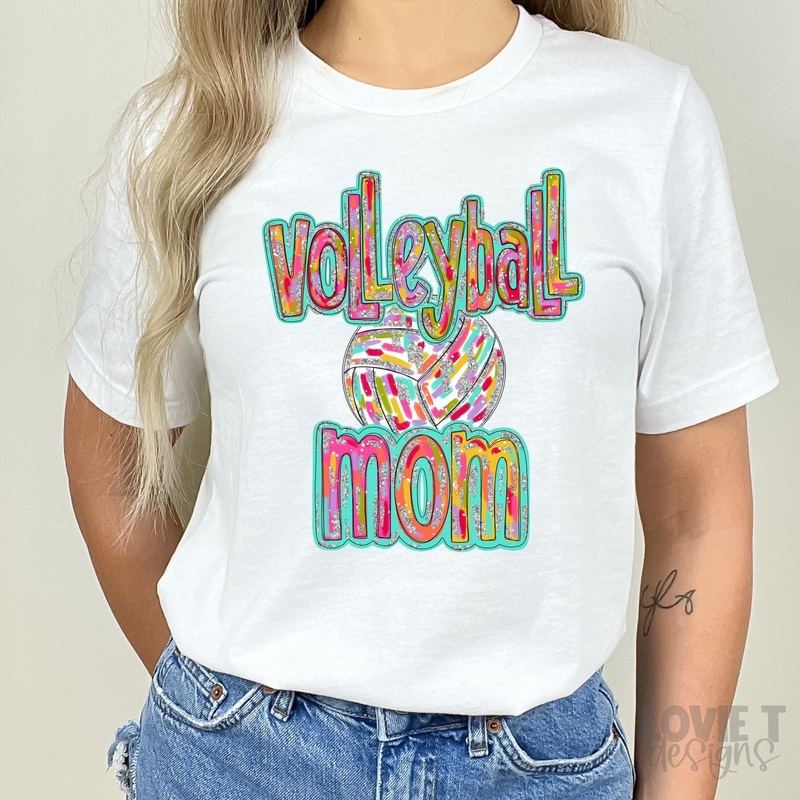 VOLLEYBALL MOM|Pocket 3.5″-4″|Infant|Toddler|Youth 8.5|Adult 11″|Adult 12″
