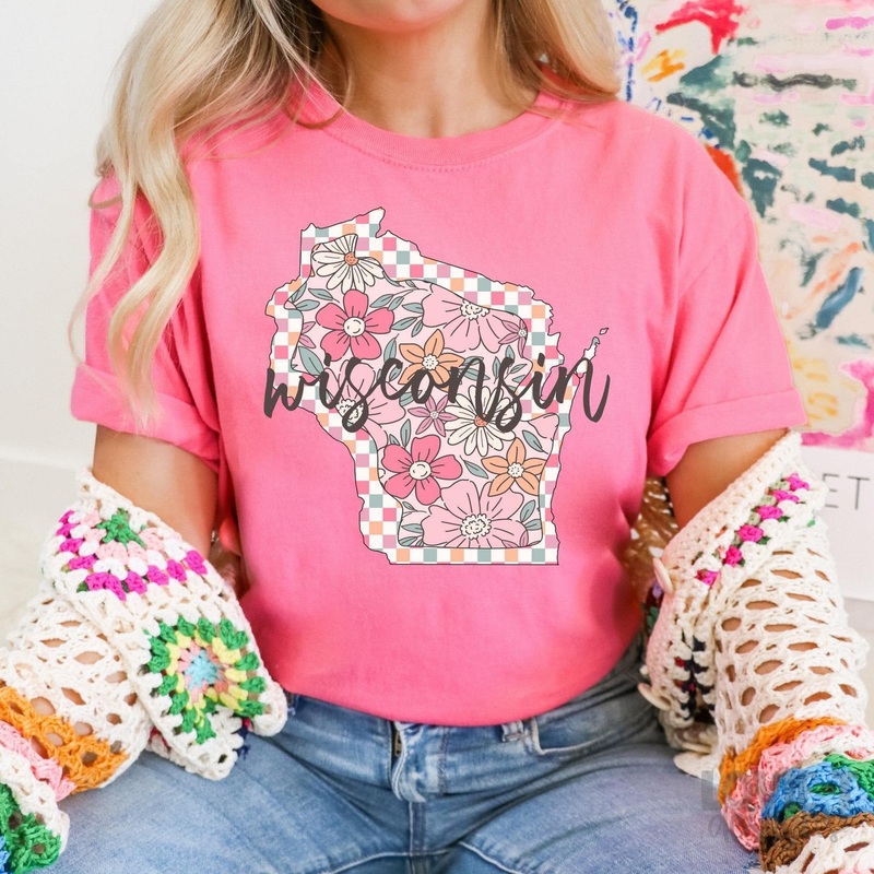 WISCONSIN CHECKERED FLORAL IN SUMMERY COLORS