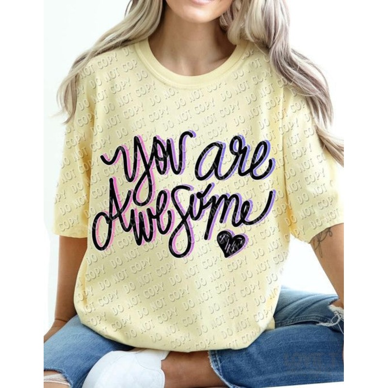 YOU ARE AWESOME|Pocket 3.5″-4″|Infant|Toddler|Youth 8.5|Adult 11″|Adult 12″