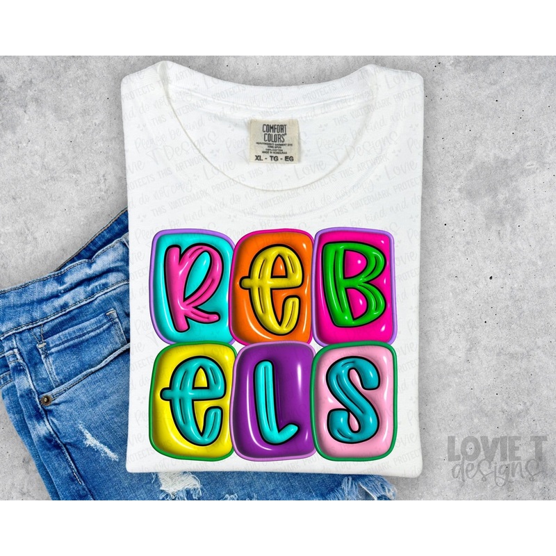 REBELS BRIGHT FAUX INFLATABLE|Pocket 3.5″-4″|Infant|Toddler|Youth 8.5|Adult 11″|Adult 12″