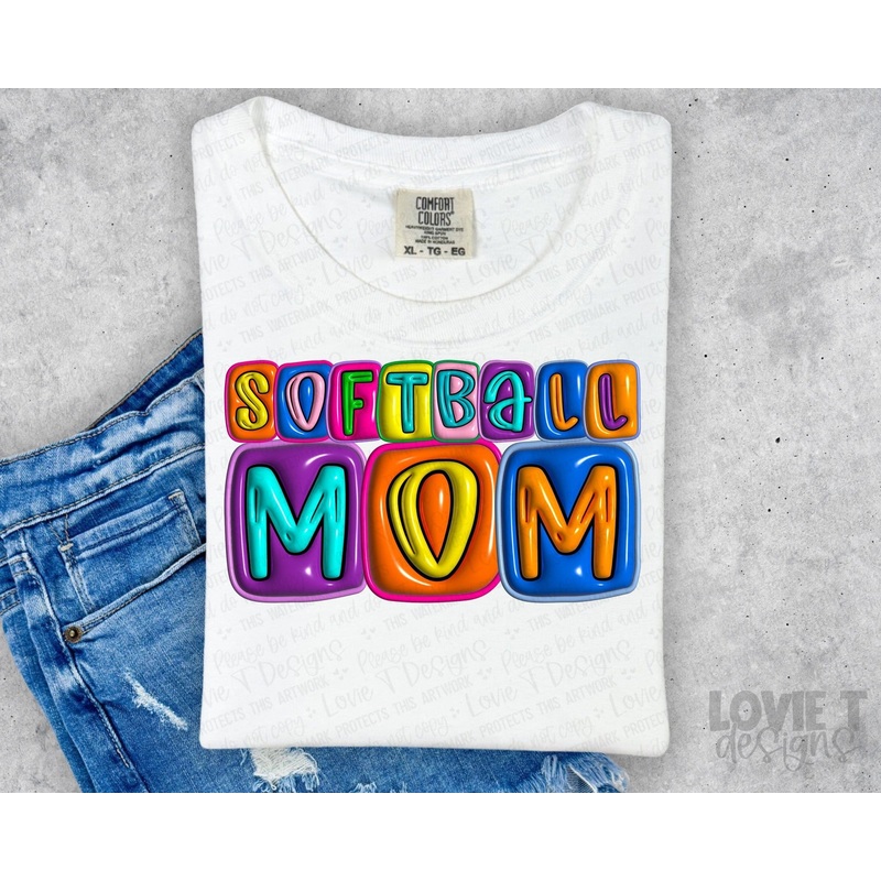 SOFTBALL MOM BRIGHT FAUX INFLATABLE