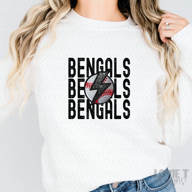STACKED BASEBALL – BENGALS|Pocket 3.5″-4″|Infant|Toddler|Youth 8.5|Adult 11″|Adult 12″