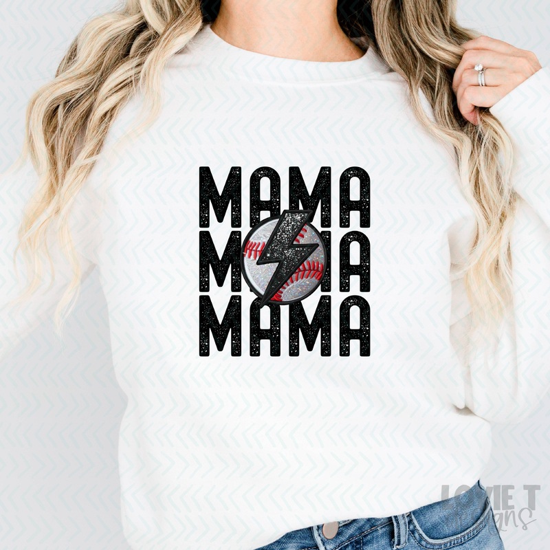 STACKED BASEBALL – MAMA|Pocket 3.5″-4″|Infant|Toddler|Youth 8.5|Adult 11″|Adult 12″