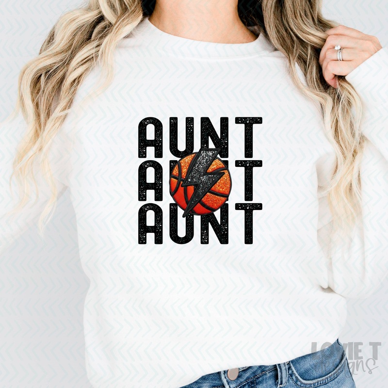 STACKED BASKETBALL – AUNT|Pocket 3.5″-4″|Infant|Toddler|Youth 8.5|Adult 11″|Adult 12″