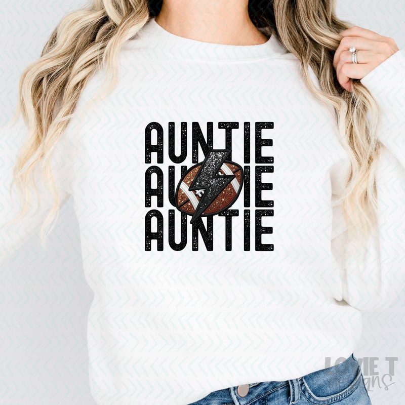 STACKED FOOTBALL  – AUNTIE|Pocket 3.5″-4″|Infant|Toddler|Youth 8.5|Adult 11″|Adult 12″