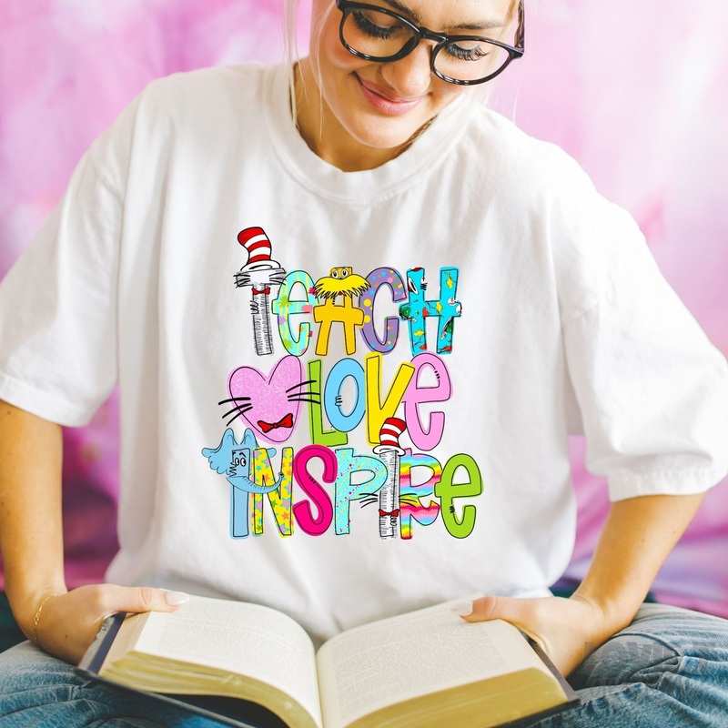 TEACH LOVE INSPIRE – PINK|Pocket 3.5″-4″|Infant|Toddler|Youth 8.5|Adult 11″|Adult 12″