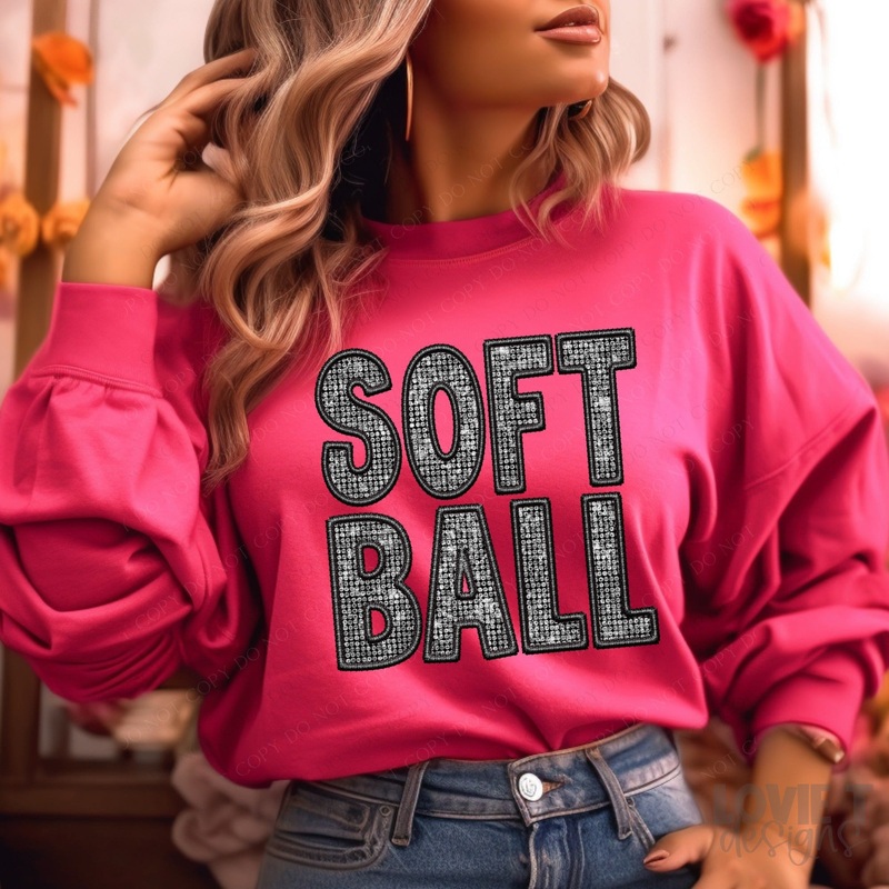 SOFTBALL FAUX EMBROIDERY DIAMOND